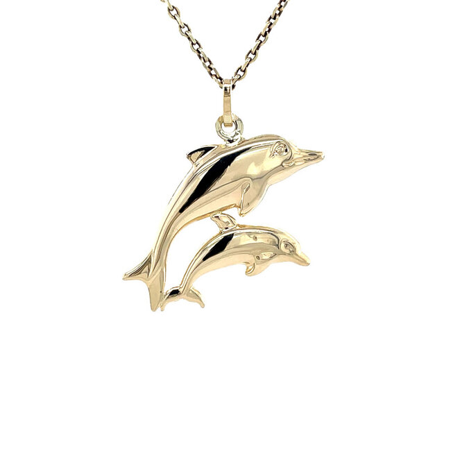 Goldener Delfin-Anhänger 14 kt