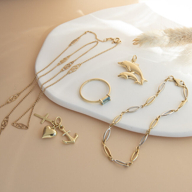 Goldener Delphin-Anhänger 14 kt