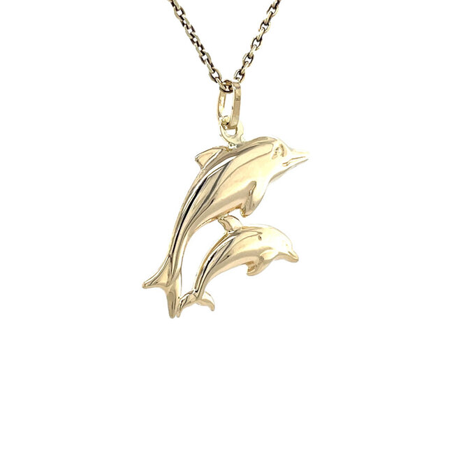 Goldener Delphin-Anhänger 14 kt