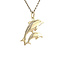 Gold dolphin pendant 14 kt