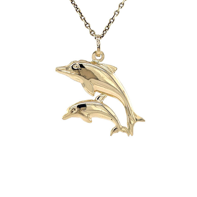 Goldener Delphin-Anhänger 14 kt