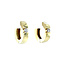 Gold hinged hoop earrings with zirconia 14 kt