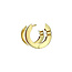 Gold hinged hoop earrings with zirconia 14 kt