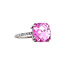 White gold ring with tourmaline and diamond 18 carat