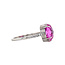 White gold ring with tourmaline and diamond 18 carat
