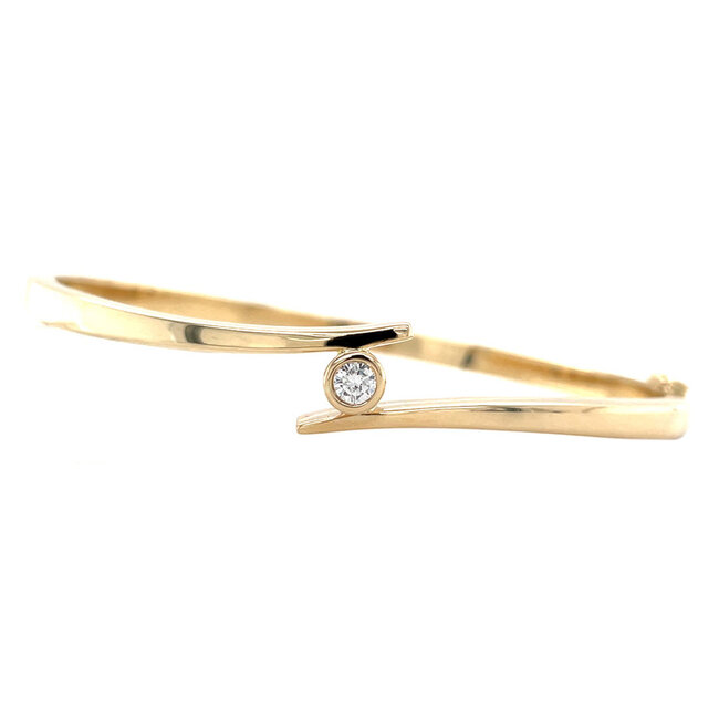 Gouden bangle met diamant 14 krt