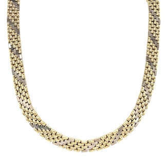 Bicolour gouden choker 41 cm 14 krt