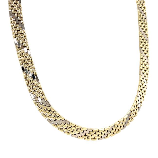 Bicolour gold choker 41 cm 14 kt