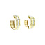 Bicolour gold hinged hoop earrings 14 kt