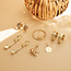 Bicolour gold hinged hoop earrings 14 kt