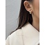 Bicolour gold hinged hoop earrings 14 kt