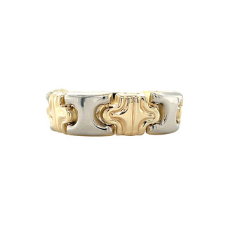 Bicolour gold fantasy ring 14 kt