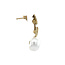 Gouden oorstekers met parel en diamant 18 krt