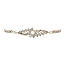 Witgouden armband met parel en diamant 17.5 cm 14 krt