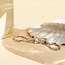 Witgouden armband met parel en diamant 17.5 cm 14 krt