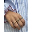 Gouden ring met Spessartiet en diamant 14 krt