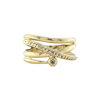 Goldring mit Diamant 14 kt