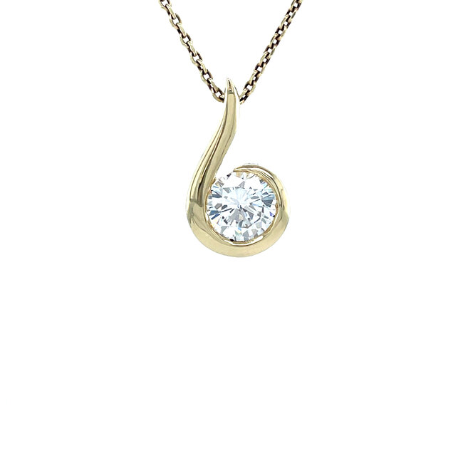 Gouden hanger met zirkonia 14 krt
