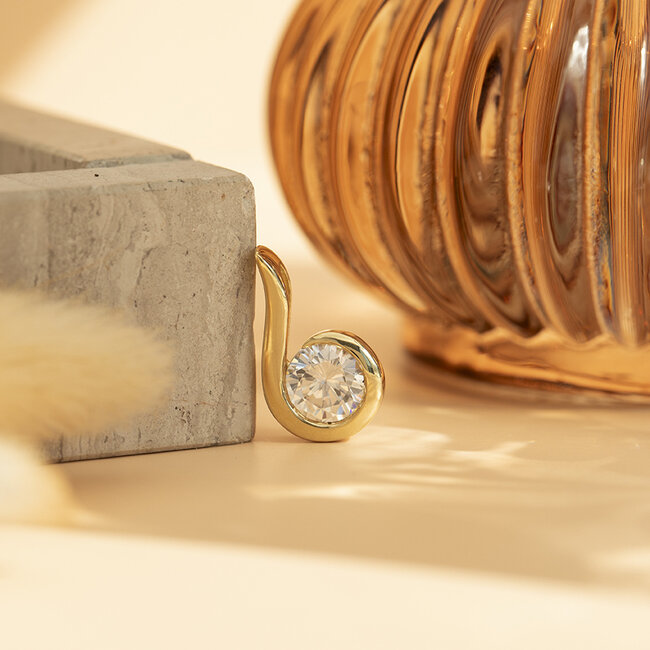 Gouden hanger met zirkonia 14 krt