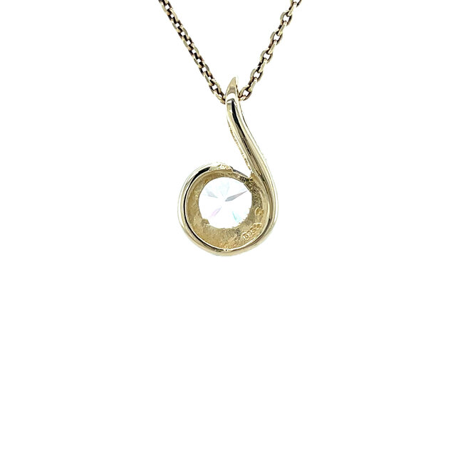Gold pendant with zirconia 14 kt