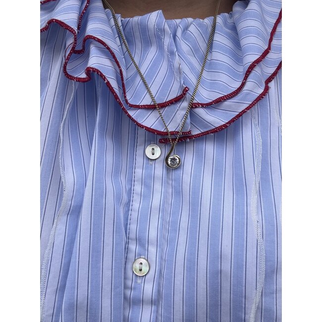 Gold pendant with zirconia 14 kt