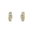 Gold hinged hoop earrings with 14 carat zirconia