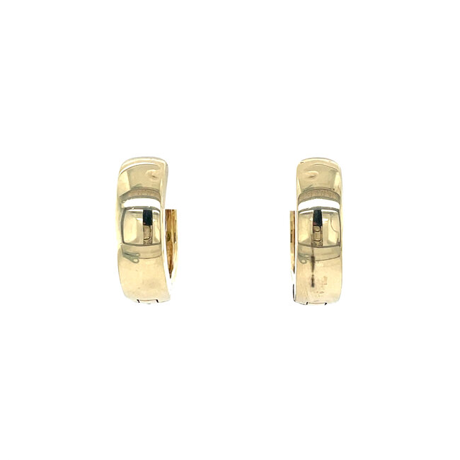 Gold hinged hoop earrings with zirconia 14 karat
