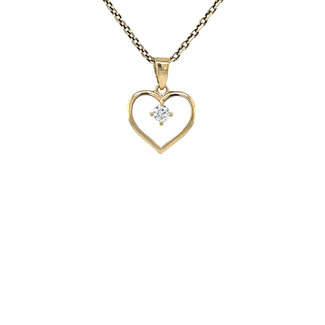 Gouden hart hanger met zirkonia 14 karaat