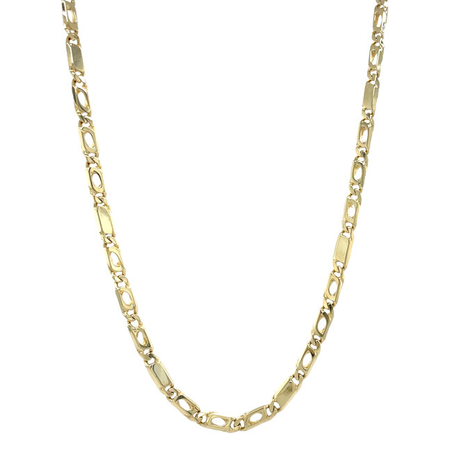 Gouden valkenoog collier 52 cm 14 karaat