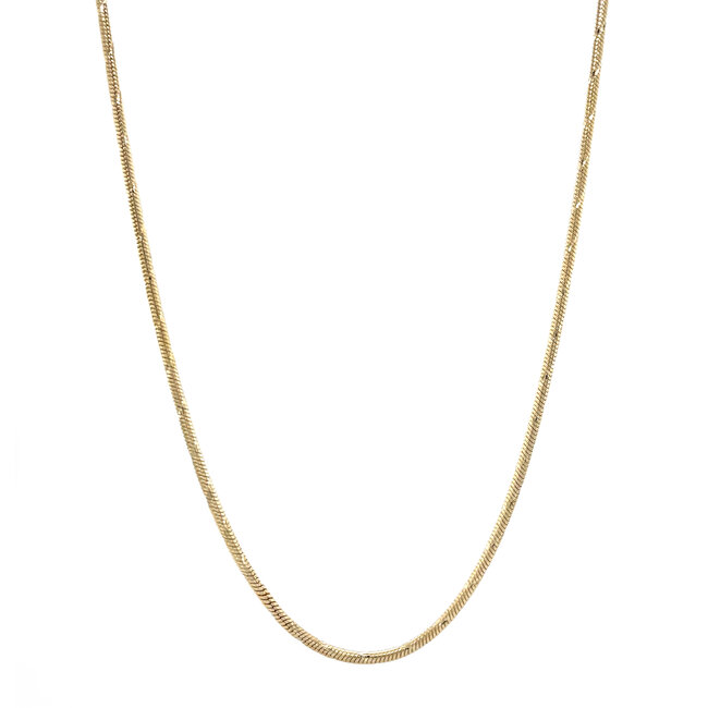 Gouden slang collier 45 cm 14 karaat