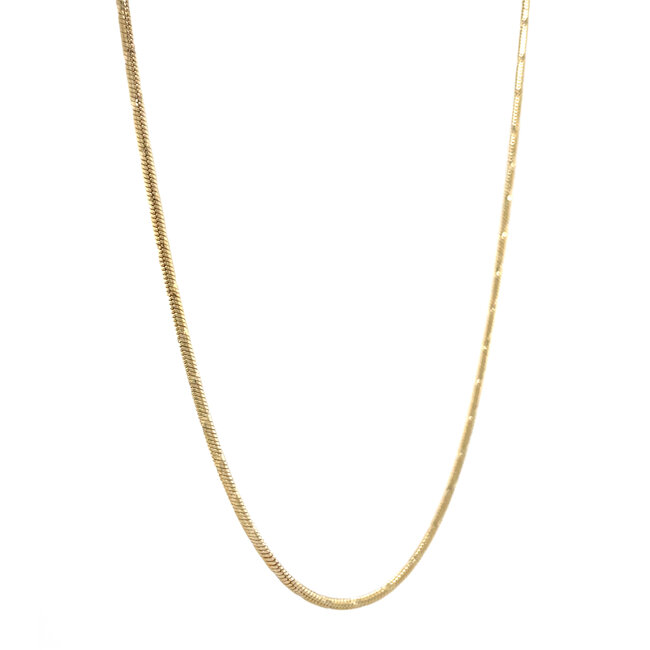 Gouden slang collier 45 cm 14 karaat