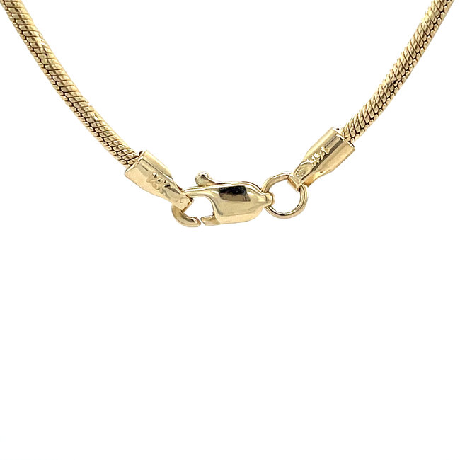 Gouden slang collier 45 cm 14 karaat