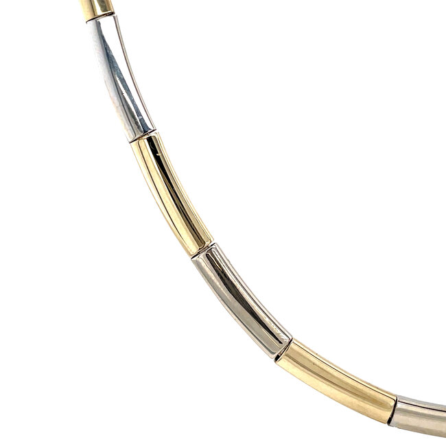 Gold choker bicolour 45 cm 14 karat
