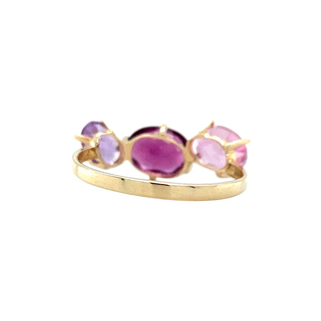 Goldener Ring mit Granat, Topas und Amethyst 14 kt*neu