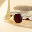 Gold signet ring with carnelian 14 kt