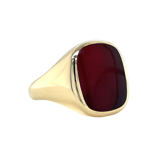 Gouden zegelring met carneool 14 krt