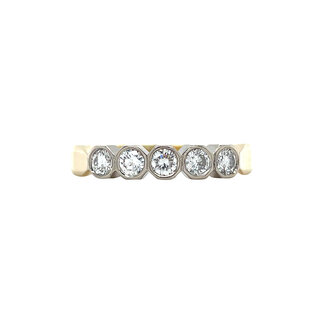 Gouden rijring met diamant 14 krt