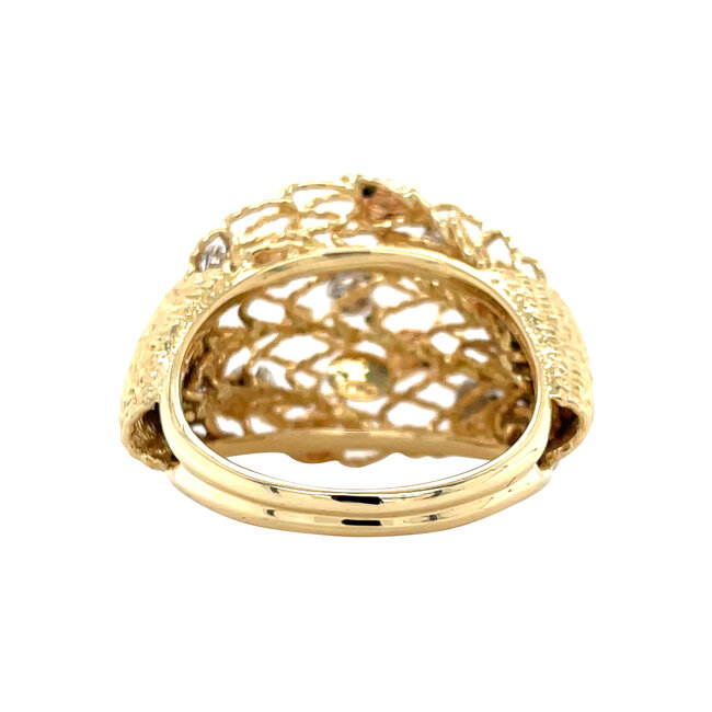 Tricolour gouden fantasie ring 18 krt