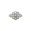 Platina entourage ring met diamant 900/18 krt