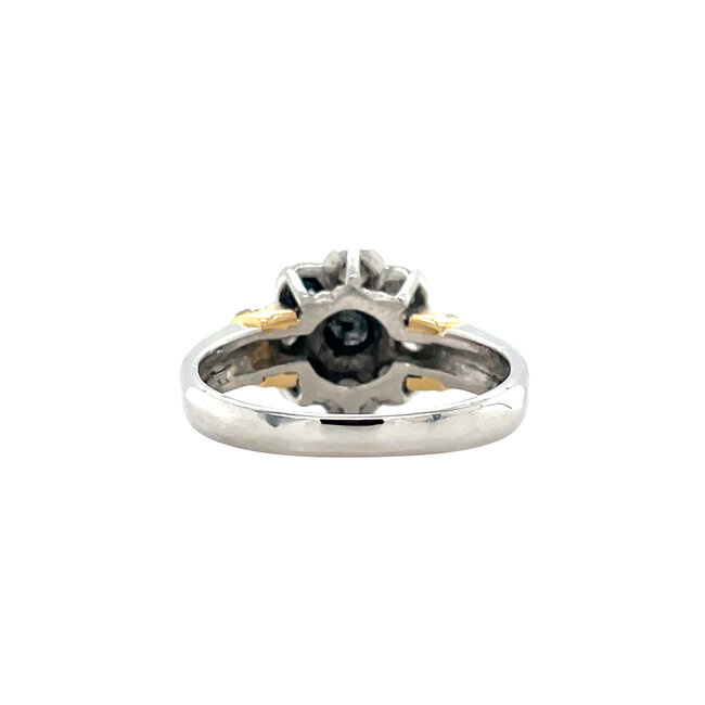 Platinum entourage ring with diamond 900/18 kt