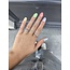 Platina entourage ring met diamant 900/18 krt
