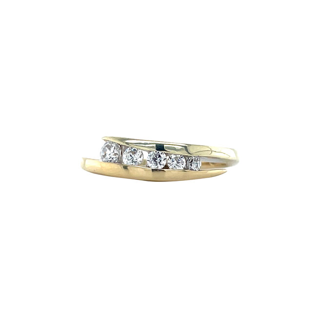 Gold ring with zirconia 14 kt