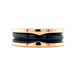 Rose gold Bvlgari ring B.zero1 ceramic 18 carat