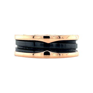 Roségoldener Bvlgari Ring B.zero1 Keramik 18 Karat