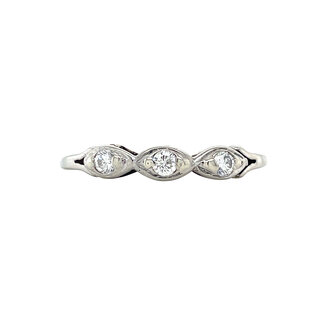 Witgouden ring met diamant 14 krt