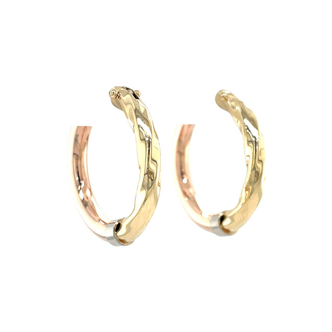 Tricolour gold earrings 14 carat