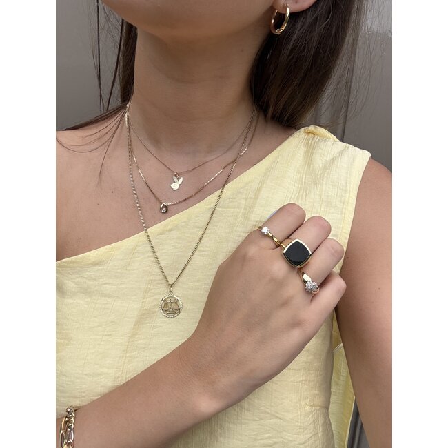 Gold length necklace gourmet 38 cm 14 karat