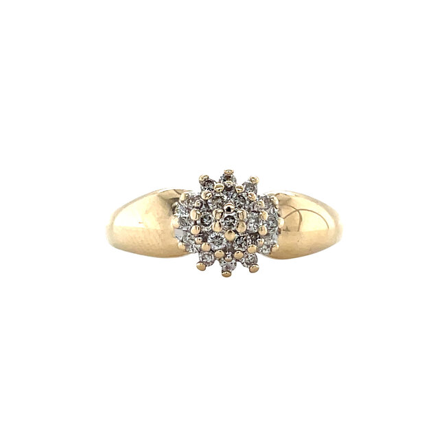 Gouden entourage ring met diamant 14 karaat