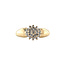 Gold entourage ring with 14 carat diamond
