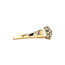Gold entourage ring with 14 carat diamond